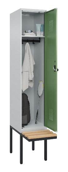 C+P Spind Evolo PLUS 0490407-10 mit Sitzbank 1 Abt.300mm Zylinder (HxBxT) 2120x300x815mm 9016/9016