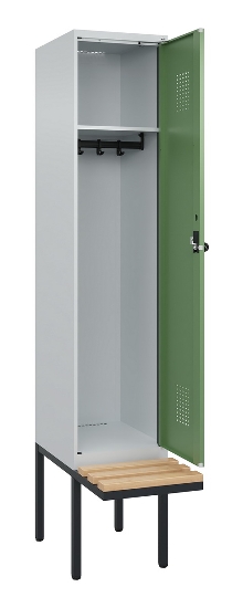 C+P Spind Evolo PLUS 0490407-10 mit Sitzbank 1 Abt.300mm Zylinder (HxBxT) 2120x300x815mm 9016/9016
