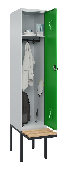 C+P Spind Evolo PLUS 0490407-10 mit Sitzbank 1 Abt.300mm Zylinder (HxBxT) 2120x300x815mm 9016/9016