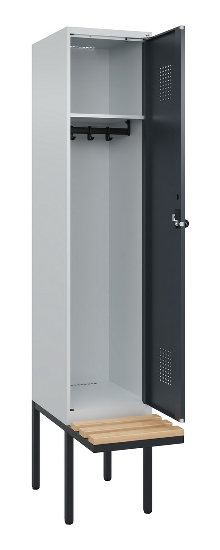 C+P Spind Evolo PLUS 0490407-10 mit Sitzbank 1 Abt.300mm Zylinder (HxBxT) 2120x300x815mm 9016/9016