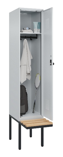 C+P Spind Evolo PLUS 0490407-10 mit Sitzbank 1 Abt.300mm Zylinder (HxBxT) 2120x300x815mm 9016/9016