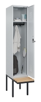 C+P Spind Evolo PLUS 0490407-10 mit Sitzbank 1 Abt.300mm Zylinder (HxBxT) 2120x300x815mm 9016/9016