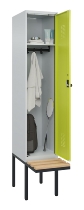 C+P Spind Evolo PLUS 0490407-10 mit Sitzbank 1 Abt.300mm Zylinder (HxBxT) 2120x300x815mm 9016/9016