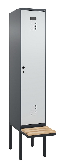 C+P Spind Evolo PLUS 0490407-10 mit Sitzbank 1 Abt.300mm Zylinder (HxBxT) 2120x300x815mm 9016/9016