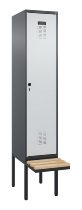 C+P Spind Evolo PLUS 0490407-10 mit Sitzbank 1 Abt.300mm Zylinder (HxBxT) 2120x300x815mm 9016/9016