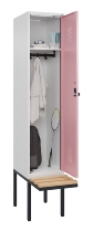 C+P Spind Evolo PLUS 0490407-10 mit Sitzbank 1 Abt.300mm Zylinder (HxBxT) 2120x300x815mm 9016/9016