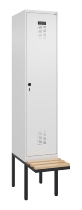 C+P Spind Evolo PLUS 0490407-10 mit Sitzbank 1 Abt.300mm Zylinder (HxBxT) 2120x300x815mm 9016/9016
