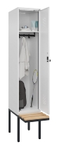 C+P Spind Evolo PLUS 0490407-10 mit Sitzbank 1 Abt.300mm Zylinder (HxBxT) 2120x300x815mm 9016/9016
