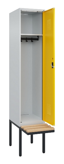 C+P Spind Evolo PLUS 0490407-10 mit Sitzbank 1 Abt.300mm Zylinder (HxBxT) 2120x300x815mm 9016/9016