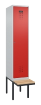 C+P Spind Evolo PLUS 0490407-10 mit Sitzbank 1 Abt.300mm Zylinder (HxBxT) 2120x300x815mm 9016/9016