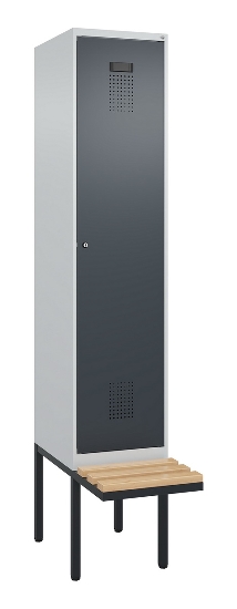 C+P Spind Evolo PLUS 0490407-10 mit Sitzbank 1 Abt.300mm Zylinder (HxBxT) 2120x300x815mm 9016/9016