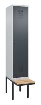 C+P Spind Evolo PLUS 0490407-10 mit Sitzbank 1 Abt.300mm Zylinder (HxBxT) 2120x300x815mm 9016/9016