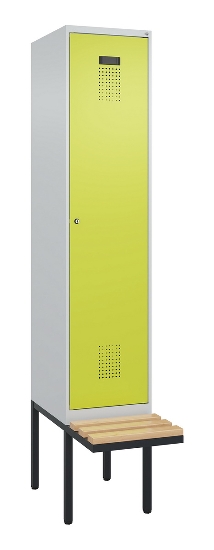 C+P Spind Evolo PLUS 0490407-10 mit Sitzbank 1 Abt.300mm Zylinder (HxBxT) 2120x300x815mm 9016/9016