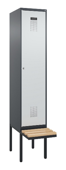 C+P Spind Evolo PLUS 0490407-10 mit Sitzbank 1 Abt.300mm Zylinder (HxBxT) 2120x300x815mm 9016/9016