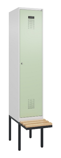 C+P Spind Evolo PLUS 0490407-10 mit Sitzbank 1 Abt.300mm Zylinder (HxBxT) 2120x300x815mm 9016/9016