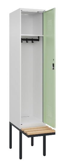 C+P Spind Evolo PLUS 0490407-10 mit Sitzbank 1 Abt.300mm Zylinder (HxBxT) 2120x300x815mm 9016/9016