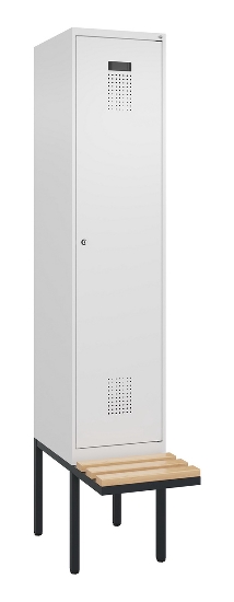 C+P Spind Evolo PLUS 0490407-10 mit Sitzbank 1 Abt.300mm Zylinder (HxBxT) 2120x300x815mm 9016/9016