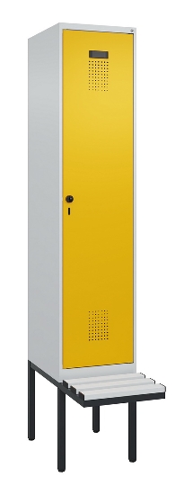C+P Spind Evolo PLUS 0490407-10 mit Sitzbank 1 Abt.300mm Drehriegel (HxBxT) 2120x300x815mm 7016/7016