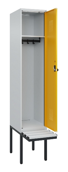 C+P Spind Evolo PLUS 0490407-10 mit Sitzbank 1 Abt.300mm Drehriegel (HxBxT) 2120x300x815mm 7016/7016