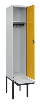 C+P Spind Evolo PLUS 0490407-10 mit Sitzbank 1 Abt.300mm Drehriegel (HxBxT) 2120x300x815mm 7016/7016