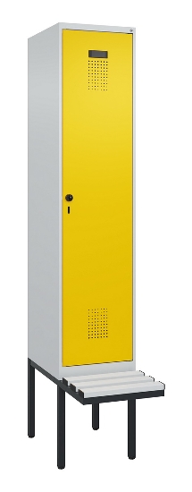 C+P Spind Evolo PLUS 0490407-10 mit Sitzbank 1 Abt.300mm Drehriegel (HxBxT) 2120x300x815mm 7016/7016