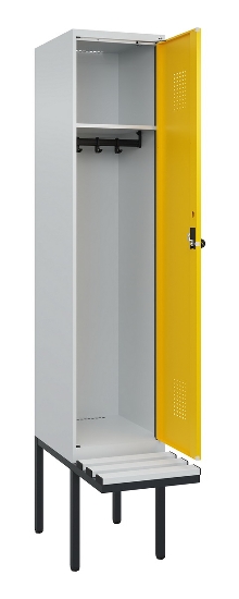 C+P Spind Evolo PLUS 0490407-10 mit Sitzbank 1 Abt.300mm Drehriegel (HxBxT) 2120x300x815mm 7016/7016