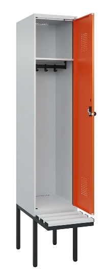 C+P Spind Evolo PLUS 0490407-10 mit Sitzbank 1 Abt.300mm Drehriegel (HxBxT) 2120x300x815mm 7016/7016