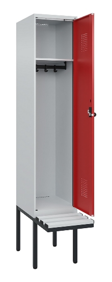 C+P Spind Evolo PLUS 0490407-10 mit Sitzbank 1 Abt.300mm Drehriegel (HxBxT) 2120x300x815mm 7016/7016