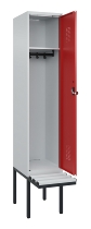 C+P Spind Evolo PLUS 0490407-10 mit Sitzbank 1 Abt.300mm Drehriegel (HxBxT) 2120x300x815mm 7016/7016