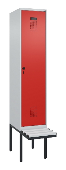 C+P Spind Evolo PLUS 0490407-10 mit Sitzbank 1 Abt.300mm Drehriegel (HxBxT) 2120x300x815mm 7016/7016