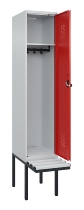 C+P Spind Evolo PLUS 0490407-10 mit Sitzbank 1 Abt.300mm Drehriegel (HxBxT) 2120x300x815mm 7016/7016