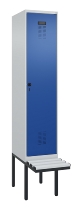 C+P Spind Evolo PLUS 0490407-10 mit Sitzbank 1 Abt.300mm Drehriegel (HxBxT) 2120x300x815mm 7016/7016