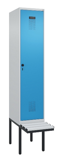 C+P Spind Evolo PLUS 0490407-10 mit Sitzbank 1 Abt.300mm Drehriegel (HxBxT) 2120x300x815mm 7016/7016