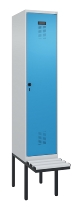 C+P Spind Evolo PLUS 0490407-10 mit Sitzbank 1 Abt.300mm Drehriegel (HxBxT) 2120x300x815mm 7016/7016