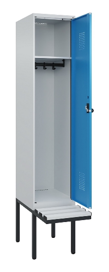 C+P Spind Evolo PLUS 0490407-10 mit Sitzbank 1 Abt.300mm Drehriegel (HxBxT) 2120x300x815mm 7016/7016