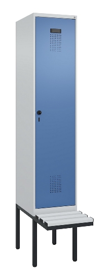 C+P Spind Evolo PLUS 0490407-10 mit Sitzbank 1 Abt.300mm Drehriegel (HxBxT) 2120x300x815mm 7016/7016