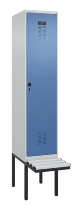 C+P Spind Evolo PLUS 0490407-10 mit Sitzbank 1 Abt.300mm Drehriegel (HxBxT) 2120x300x815mm 7016/7016