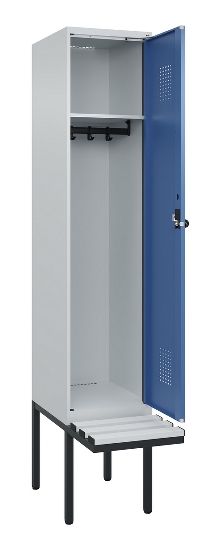 C+P Spind Evolo PLUS 0490407-10 mit Sitzbank 1 Abt.300mm Drehriegel (HxBxT) 2120x300x815mm 7016/7016