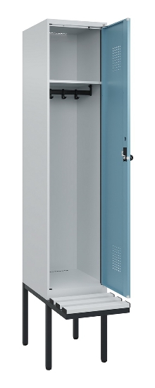 C+P Spind Evolo PLUS 0490407-10 mit Sitzbank 1 Abt.300mm Drehriegel (HxBxT) 2120x300x815mm 7016/7016