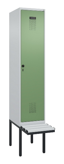 C+P Spind Evolo PLUS 0490407-10 mit Sitzbank 1 Abt.300mm Drehriegel (HxBxT) 2120x300x815mm 7016/7016