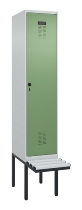 C+P Spind Evolo PLUS 0490407-10 mit Sitzbank 1 Abt.300mm Drehriegel (HxBxT) 2120x300x815mm 7016/7016