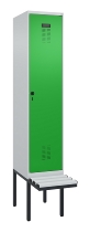 C+P Spind Evolo PLUS 0490407-10 mit Sitzbank 1 Abt.300mm Drehriegel (HxBxT) 2120x300x815mm 7016/7016