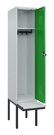 C+P Spind Evolo PLUS 0490407-10 mit Sitzbank 1 Abt.300mm Drehriegel (HxBxT) 2120x300x815mm 7016/7016