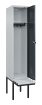 C+P Spind Evolo PLUS 0490407-10 mit Sitzbank 1 Abt.300mm Drehriegel (HxBxT) 2120x300x815mm 7016/7016