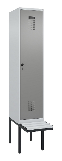 C+P Spind Evolo PLUS 0490407-10 mit Sitzbank 1 Abt.300mm Drehriegel (HxBxT) 2120x300x815mm 7016/7016