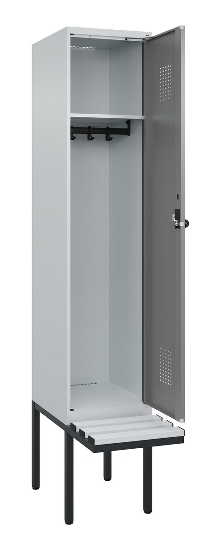 C+P Spind Evolo PLUS 0490407-10 mit Sitzbank 1 Abt.300mm Drehriegel (HxBxT) 2120x300x815mm 7016/7016
