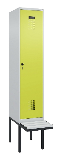 C+P Spind Evolo PLUS 0490407-10 mit Sitzbank 1 Abt.300mm Drehriegel (HxBxT) 2120x300x815mm 7016/7016