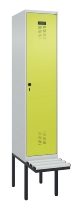 C+P Spind Evolo PLUS 0490407-10 mit Sitzbank 1 Abt.300mm Drehriegel (HxBxT) 2120x300x815mm 7016/7016
