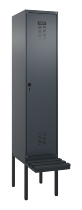 C+P Spind Evolo PLUS 0490407-10 mit Sitzbank 1 Abt.300mm Drehriegel (HxBxT) 2120x300x815mm 7016/7016