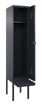 C+P Spind Evolo PLUS 0490407-10 mit Sitzbank 1 Abt.300mm Drehriegel (HxBxT) 2120x300x815mm 7016/7016
